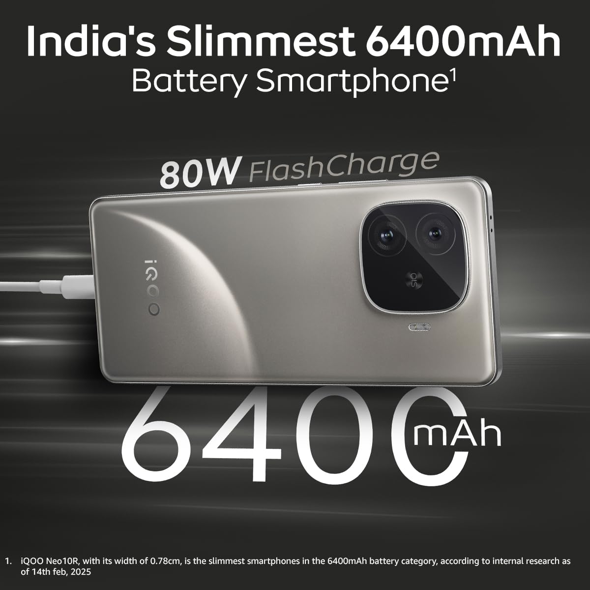iQOO Neo 10R 5G (Moonknight Titanium, 8GB RAM, 256GB Storage) | Snapdragon 8s Gen 3 Processor | India's Slimmest 6400mAh Battery Smartphone | Segment's Most Stable 90FPS for 5 Hours - Image 4