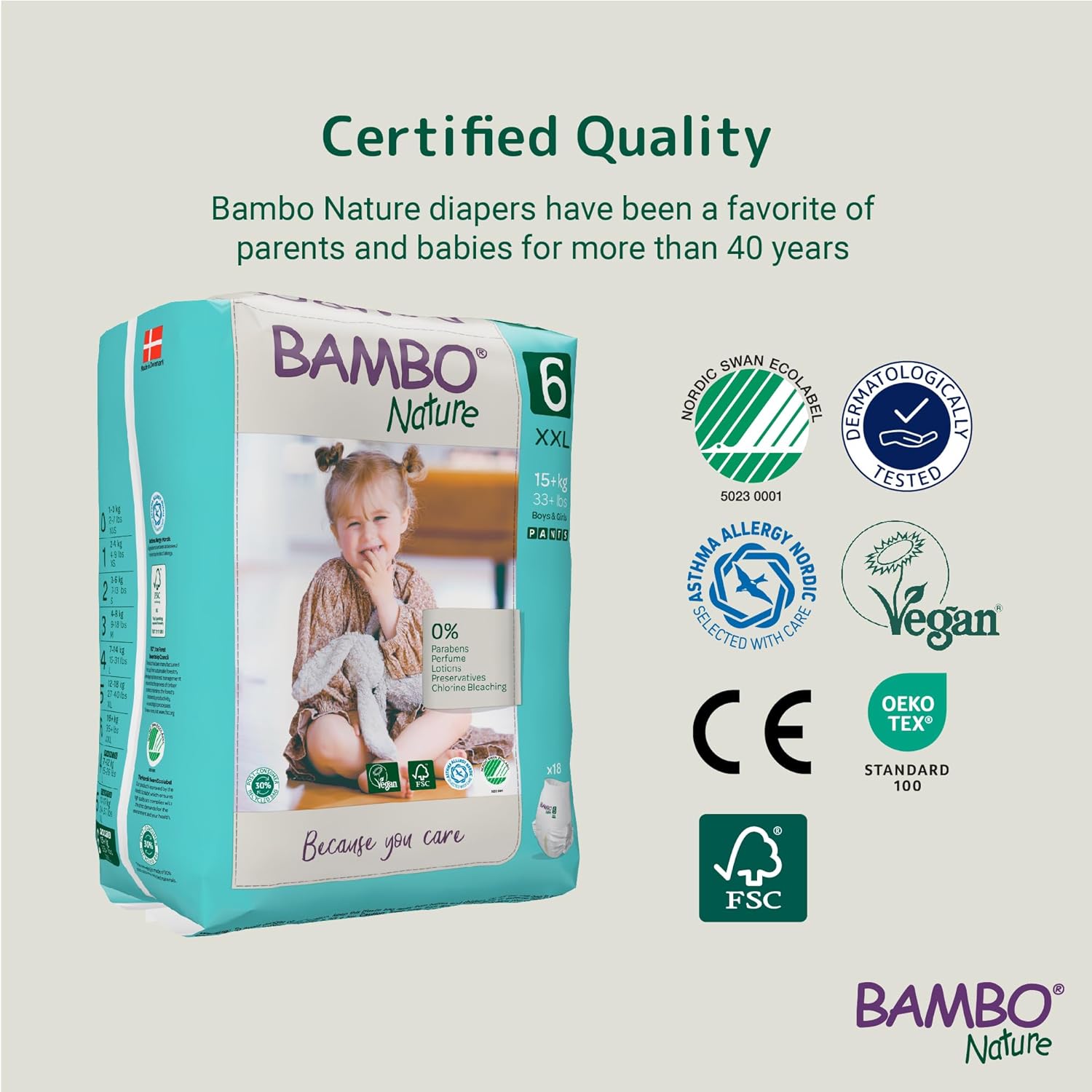 Bambo Nature Premium Baby Pants Diapers for Kids XXL Size (15+ Kgs), Super Absorbent, Breathable, Extra Soft, Dermatologically Tested, Hypoallergenic Infant Nappies With Wetness Indicator, 18 Count - Image 5