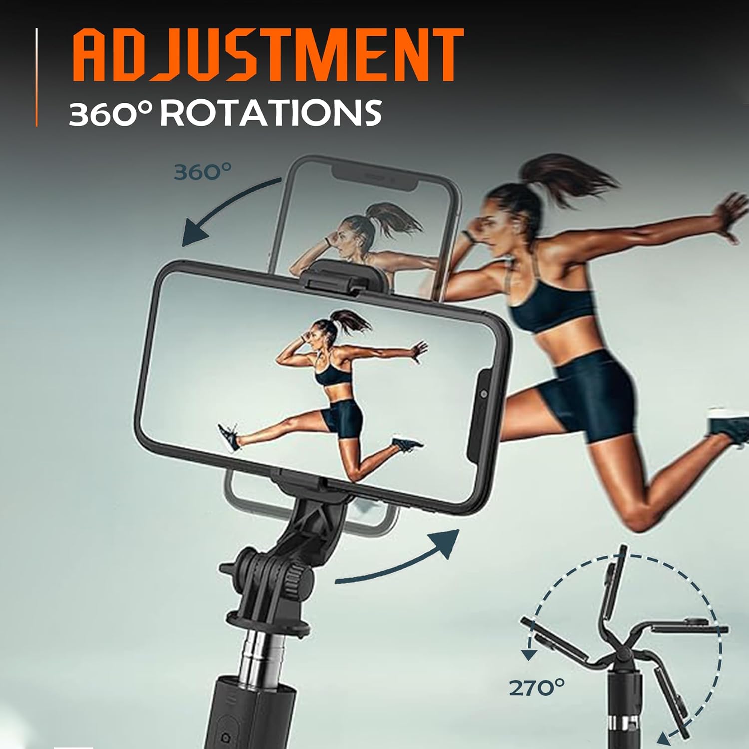 Kratos K9 Selfie Stick Tripod With Light, 67 inch /170CM Reinforced Tripod for Mobile Phone, Multi-Functional Bluetooth Long Selfie Stick for Travel,Vlogging,Compatible with iPhone and All Smartphones - Image 9