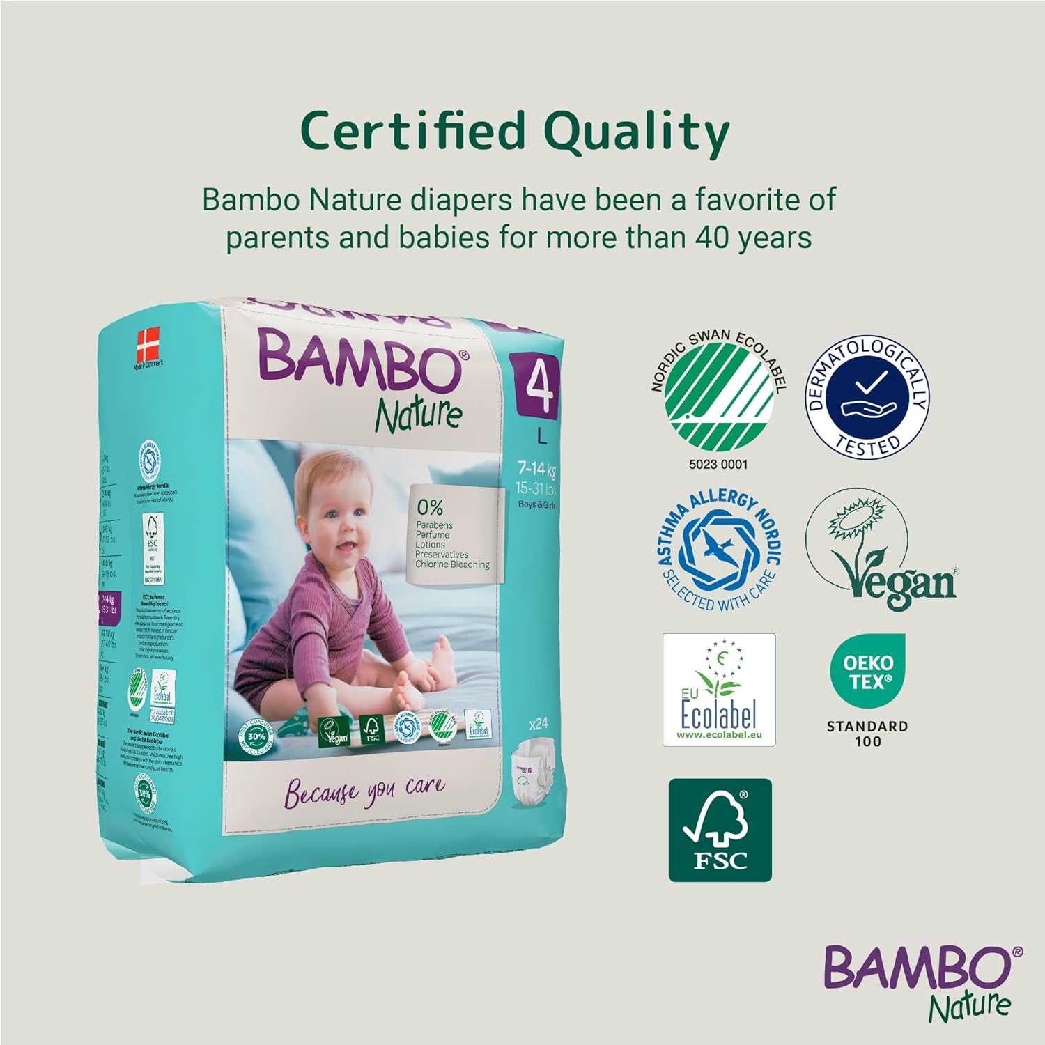 Bambo Nature Premium Baby Tape Diapers for Baby Large Size (7-14 Kgs), Super Absorbent, Breathable, Extra Soft, Dermatologically Tested, Hypoallergenic Toddler Nappies With Wetness Indicator, 24 Count - Image 5