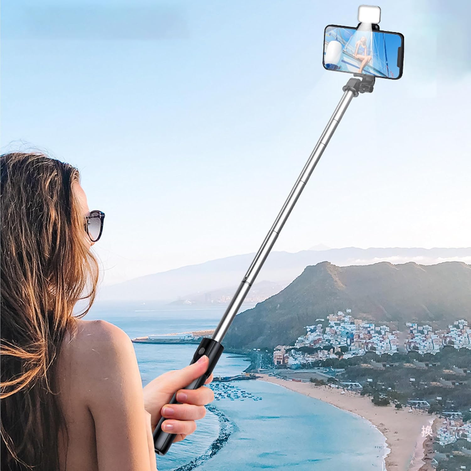 Kratos K9 Selfie Stick Tripod With Light, 67 inch /170CM Reinforced Tripod for Mobile Phone, Multi-Functional Bluetooth Long Selfie Stick for Travel,Vlogging,Compatible with iPhone and All Smartphones - Image 6