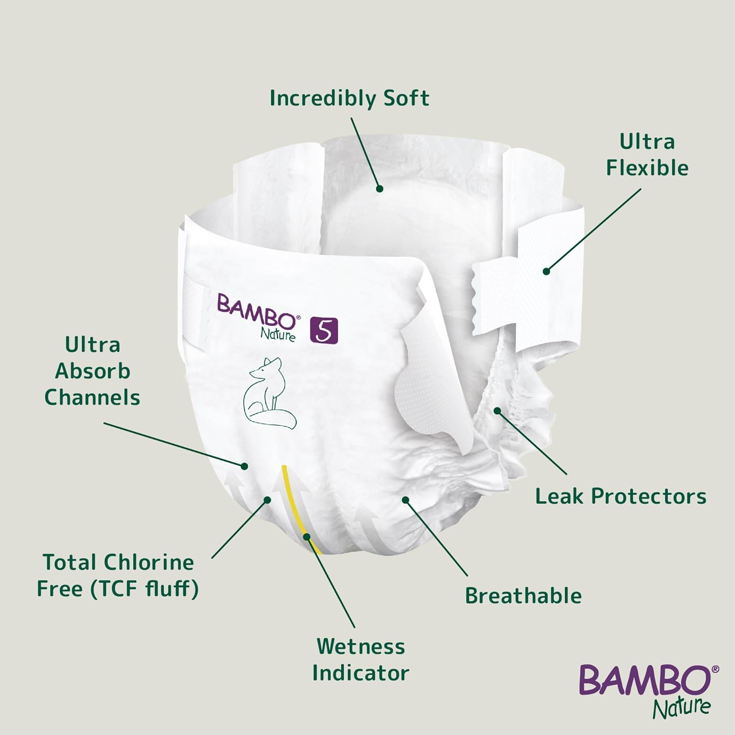 Bambo Nature Premium Baby Tape Diapers for Baby XL Size (12-18 Kgs), Super Absorbent, Breathable, Extra Soft, Dermatologically Tested, Hypoallergenic Infant Nappies With Wetness Indicator, 22 Count - Image 4