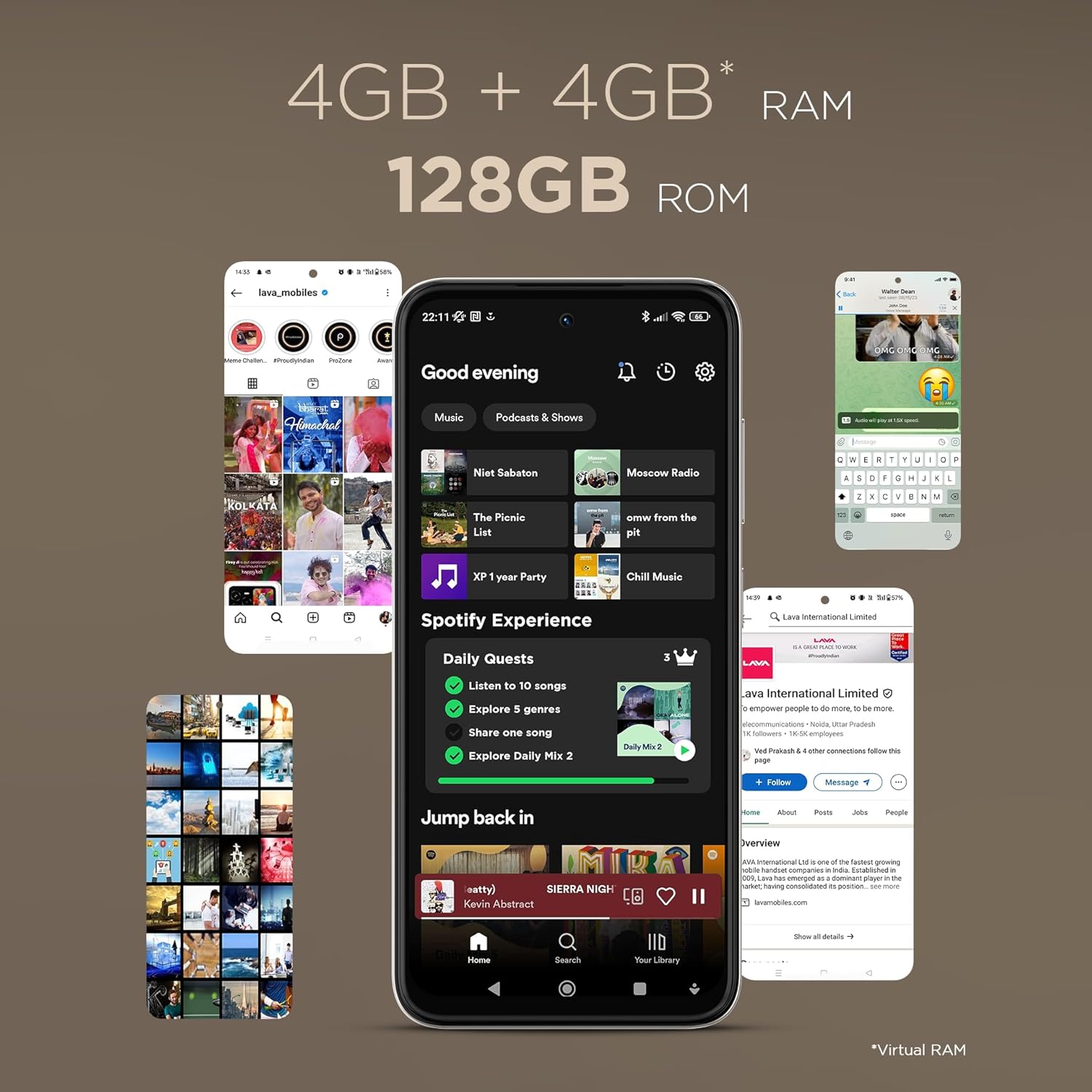 Lava Bold N1 Pro (Stealth Black, 4 GB RAM, 128 GB Storage)| Bigger 6.67" HD+ IP54 Display | 120 Hz Refresh Rate | 50 MP AI Triple Rear Camera | 8 MP Front Camera| 5000 mAh Battery| Charger in Box - Image 6