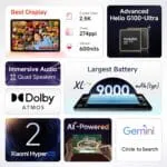 Redmi Pad 2, WiFi Active Pen Support, 27.94Cm(11") Model, 2.5K Sharp & Clear Display, 4GB, 128GB, All Day & More 9000Mah Battery, AI-Enabled, Dolby Atmos, Hyperos 2, Sky Blue - Image 2