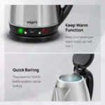 Wipro Vesta 1.8 Litre SS Kettle with Keep warm Function | Auto cut off | Dry Boil Protection & Over Heat Protection | 2 Years Warranty (SS, 1500 Watt) - Image 2