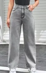 Rajeev Enterprises Wide Leg Denim Pants High Rise Fit Casual Comfortable Everyday Jeans for Girls Women - Image 3