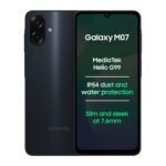 Samsung Galaxy M07 Mobile (Black, 4GB RAM, 64GB Storage) | MediaTek Helio G99 | AnTuTu 624K | IP54| 50MP Camera | 7.6mm Slim | 5000mAh Battery | 25W Fast Charging | 6 Gen OS Upgrades | Without Charger