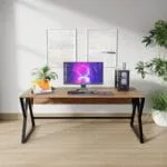 Riyan Luxiwood Daffodil Computer Table in Engineered Wood with Flat Surface, Multi-Usage Laptop Desk & Home Office, Desk Sturdy Gaming Table (Beige, Medium) - Image 6