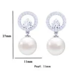 CLARA 925 Sterling Silver Dante Pearl Pendant Earrings Chain Jewellery Set - Image 3