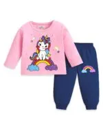 Kuchipoo Girls Regular Fit Cotton T-Shirts and Pyjamas Clothing Set-Pack of 3 - Image 4