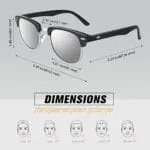 Club Master Men's Classic Black Plastic Adult Oval Sunglasses with Black Polarized UV Protection Lens - Image 5