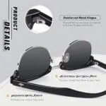Club Master Men's Classic Black Plastic Adult Oval Sunglasses with Black Polarized UV Protection Lens - Image 4