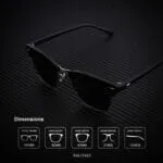 Club Master Men's Classic Black Plastic Adult Oval Sunglasses with Black Polarized UV Protection Lens - Image 2
