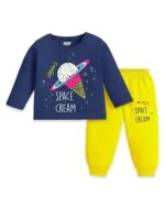 Kuchipoo Girls Regular Fit Cotton T-Shirts and Pyjamas Clothing Set-Pack of 3 - Image 3