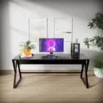 Riyan Luxiwood Daffodil Computer Table in Engineered Wood with Flat Surface, Multi-Usage Laptop Desk & Home Office, Desk Sturdy Gaming Table (Brown, Large) - Image 9