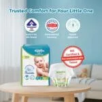 Amazon Brand - Supples Premium Baby Diaper Pants | 62 Baby Diapers | Large | 9-14 Kg | 12 Hrs Absorption | Cushiony Cotton Soft Fabric | Phthalates-Free | Triple Leak Guard - Image 6