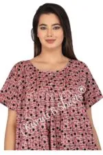 Kuruti B Sheets Nighty for Women Cotton Combo (Pack of 2) Nighty Gown Round Neck Short Sleeves Jaipuri Maxi Gown Printed Free Size - Image 2