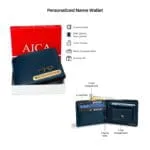AICA Personalized Name & Charm Leather Wallet Mens Combo Giftset (Navy Blue) | Customized Birthday Anniversary Wedding Engagement Gifts for Brother Husband Father Boyfriend Boy Friend | Gifts Hamper - Image 4
