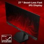 Zebronics S27A 27"" (68.5 cm) Gaming Monitor, 220Hz Refresh Rate, Fast IPS Display, HDMI, DP, FHD 1920x1080, 350nits Brightness, Built-in Speakers, ZGame Aid, Adaptive Sync, Bezel-less, Wall Mountable - Image 3