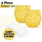 GLUN® Reusable Baby Cloth Diapers Combo, Pack of 2 Shiny Blue Colour Comfort & Protection, Leakproof & High Absorption - Image 2