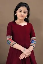 Fashion Dream Girls Crepe Silk Maxi Length Printed Dress |Traditional Long Dress|Gown for Kids - Image 4