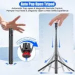 WeCool S7 Pro Long Selfie Stick with Tripod Stand 69"/177cm, 360 Degree Rotation Selfie Stick Tripod, Magnetic Remote with ABS+Aluminum Body, Auto Pop Open for Hands-Free Photo & Live Video Shoot - Image 2