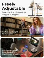 LISEN Cell Phone Stand, Angle Height Adjustable Phone Stand for Desk, Thick Case Friendly Phone Holder Stand, Taller iPhone Stand Compatible with All Mobile Phones,iPhone,Switch,iPad,Tablet(4-10in) - Image 2