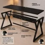 Riyan Luxiwood Daffodil Computer Table in Engineered Wood with Flat Surface, Multi-Usage Laptop Desk & Home Office, Desk Sturdy Gaming Table (Brown, Large) - Image 3