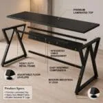 Riyan Luxiwood Daffodil Computer Table in Engineered Wood with Flat Surface, Multi-Usage Laptop Desk & Home Office, Desk Sturdy Gaming Table (Brown, Medium) - Image 4