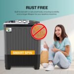 VW 7.5 kg 5 Star Aqua Spin Semi Automatic Top Load Washing Machine AquaSpin0075P (Black) - Image 6