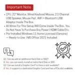 Desktop Computer Set with i5 3470, 8GB RAM, 256GB SSD, 22-inch Monitor, Keyboard, Mouse, WiFi, Speakers, Windows 11, Black Full Set | 2 Year Warranty - Image 7