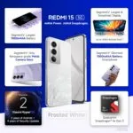 REDMI 15 5G Frosted White 8GB + 256GB | Segment's Largest 7000mAhA Battery | Segment's Largest Display 17.53cm(6.9) Up to 144Hz | Snapdragon 6s Gen 3 | 18W Reverse Charging | 50MP AI Dual Camera - Image 2
