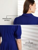 Symbol Premium Women's Fit & Flare Wrap Dress (Midi Length | Stylish | Desk-to-Dinner) (Available in Plus Sizes) - Image 5