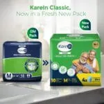 Karein Classic Adult Diaper Pant M Size, Medium, Waist (75-100 cm 30'-40'), 10 Unit, Long Protection Hour, Unisex, Quick & Even Absorption, Anti-Bacterial, Leakproof, Odour Control, Wetness Indicator - Image 2