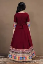 Fashion Dream Girls Crepe Silk Maxi Length Printed Dress |Traditional Long Dress|Gown for Kids - Image 2