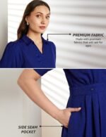 Symbol Premium Women's Fit & Flare Wrap Dress (Midi Length | Stylish | Desk-to-Dinner) (Available in Plus Sizes) - Image 4