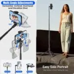 WeCool S7 Pro Long Selfie Stick with Tripod Stand 69"/177cm, 360 Degree Rotation Selfie Stick Tripod, Magnetic Remote with ABS+Aluminum Body, Auto Pop Open for Hands-Free Photo & Live Video Shoot - Image 5