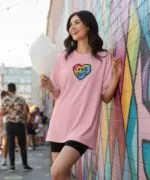 SHODOX® Women’s Cotton Blend Oversized Drop Shoulder Printed T-Shirt | Soft, Breathable & Light Weight | Loose Fit Stylish Top for Girls with Premium Graphic Print - Image 3