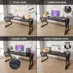 Riyan Luxiwood Daffodil Computer Table in Engineered Wood with Flat Surface, Multi-Usage Laptop Desk & Home Office, Desk Sturdy Gaming Table (Brown, Medium) - Image 3