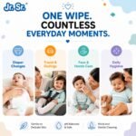 Jr. Sr. Baby Wipes With Lid | 72 Wipes x Pack of 6, 432 Wipes | Safe & Moist Wet Wipes for Babies | Prevents Rashes & Redness with Goodness of Aloe Vera, Vitamin E & Chamomile Oil | No Paraben & No Alcohol - Image 5
