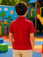 Lux Cozi Boy's Polycotton Polo T-Shirt | Solid Collared Half Sleeve Tee for Kids | Soft Breathable Summer Wear | Casual Smart Polo T-Shirt | 3–14 Years - Image 2