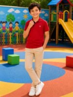 Lux Cozi Boy's Polycotton Polo T-Shirt | Solid Collared Half Sleeve Tee for Kids | Soft Breathable Summer Wear | Casual Smart Polo T-Shirt | 3–14 Years - Image 7