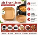 300 PCS Air Fryer Paper Liners 8 Inch Square, Oil Proof Non Stick Disposable Parchment Sheets for Air Fryer, Oven, Microwave & Baking, Cooking, Roasting - Image 8