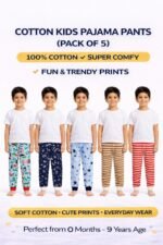 NammaBaby Cotton Pajama Pants with All Over Print for Boys and Girls (Multicolor Designs)(Regular Fit)(Pack of 5) - Image 3
