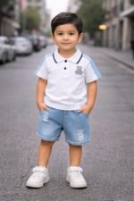 Indhrani Cotton Kids Clothes for Boys with Printed T-Shirt & Shorts | Comfortable Baby Boy Dress for Playtime & Outings | Soft Kids Dress Boy Outfit Designed for Style - Image 3