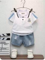 Indhrani Cotton Kids Clothes for Boys with Printed T-Shirt & Shorts | Comfortable Baby Boy Dress for Playtime & Outings | Soft Kids Dress Boy Outfit Designed for Style - Image 4