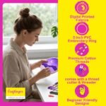Craftinger Embroidery Kit for Beginners – 10 Inch Digital Printed Fabric (1 Pc) | 8 Inch (20 cm) Premium Embroidery Hoop | 7 Color Threads | Needles Set + Needle Threader + Thread Cutter | Stitching Kit for Adults & Kids | DIY Art Craft Kit - Image 3