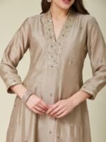MOKOSH Women’s Silk Embroidery Anarkali Kurta Pant with Dupatta - Image 4