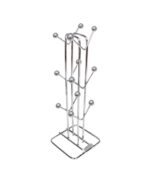 Silver Stainless Steel Tabletop Cubby Shelf Cup Rack - Ideal for Kitchen, Coffee, and Tea Mug Display, Elegant Dining Table Cup Holder for 12 Cups (Pack of1) (NHSP) - Image 2