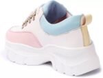 layasa Lace-Up Sneakers Lightweight Casual Sneakers for Women/Girls White/Pink - Image 3